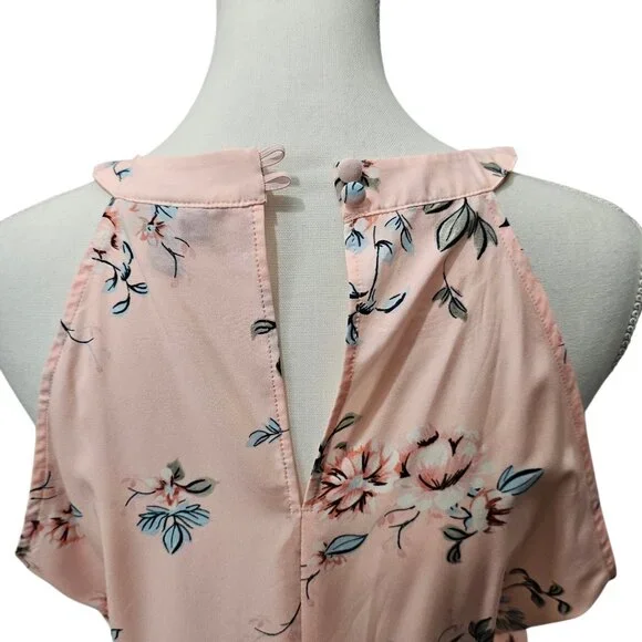 Torrid Women's Babydoll Halter Floral Flowy Swing Tank Top Pink - Picture 7 of 8